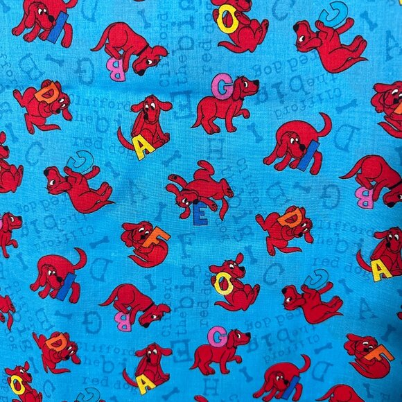 Clifford the Big Red Dog Other - Cotton Quilt Blue Alphabet School Teacher Clifford The Big Red Dog by the Yard *